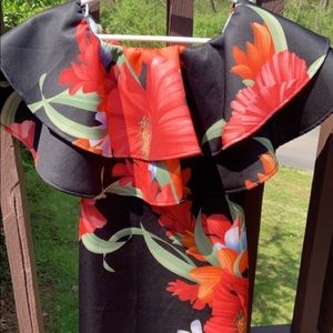 Forever 21 Monaco Tropical Flounce Mini Dress